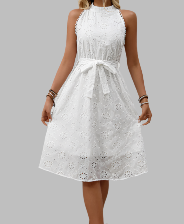 Women's White Halter Dress