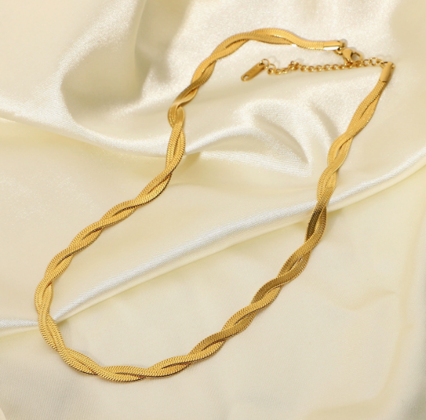 Braided Flat Snake Necklace