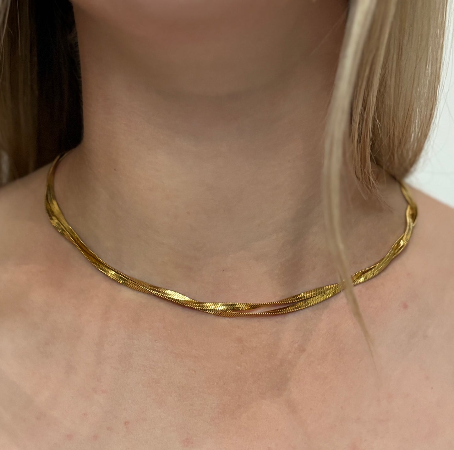 Braided Flat Snake Necklace