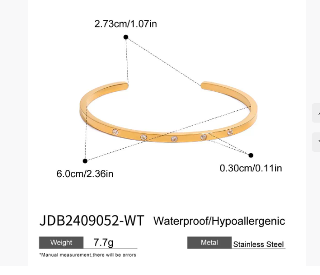 Cubic Zirconia Cuff Bracelet