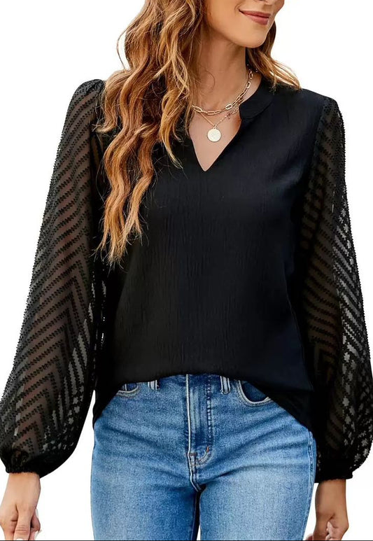 Women's Long Sleeve Chiffon Blouse