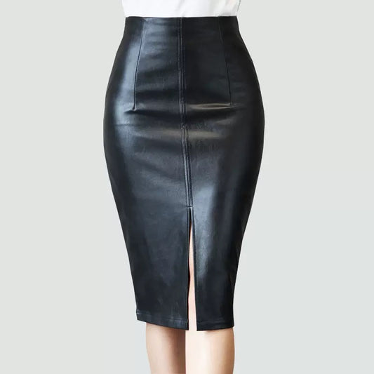 Women's Faux Leather Skirt