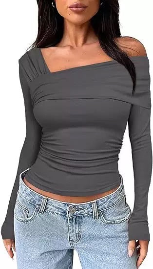 Women's Ruched One-Shoulder Top