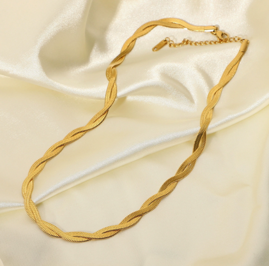 Braided Flat Snake Necklace