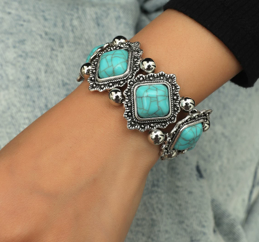 Bohemian Turquoise Stretch Bracelet