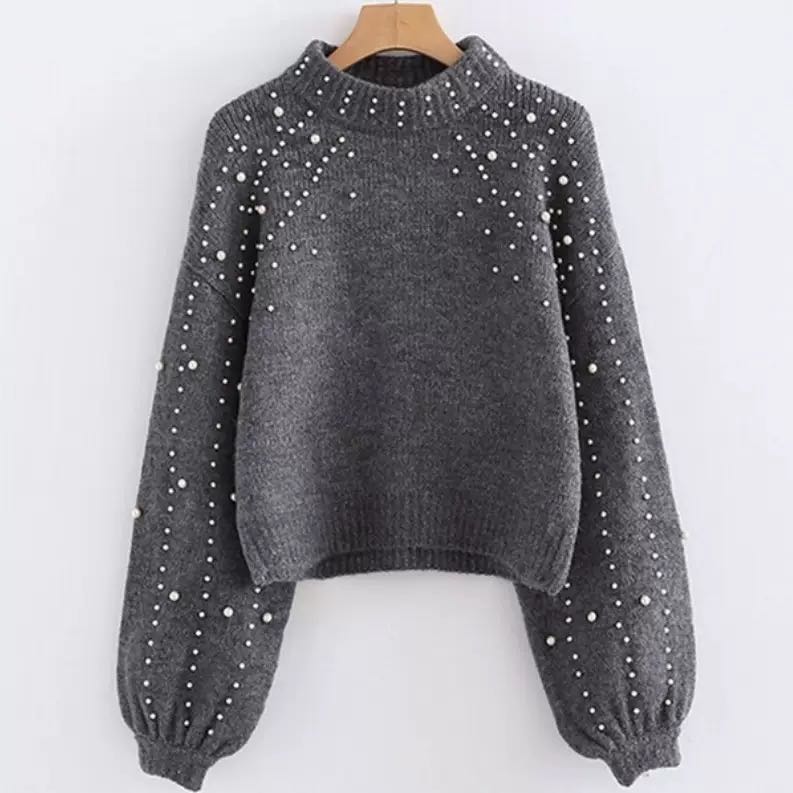 Women's Pearl Beaded Sweater