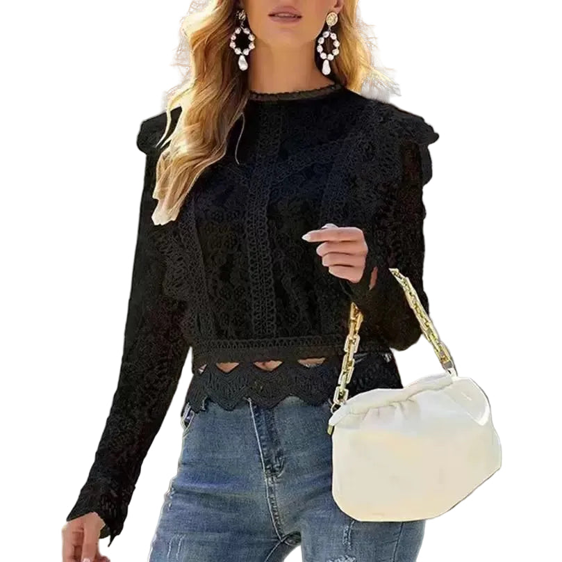 Women's Long Sleeve Lace Blouse