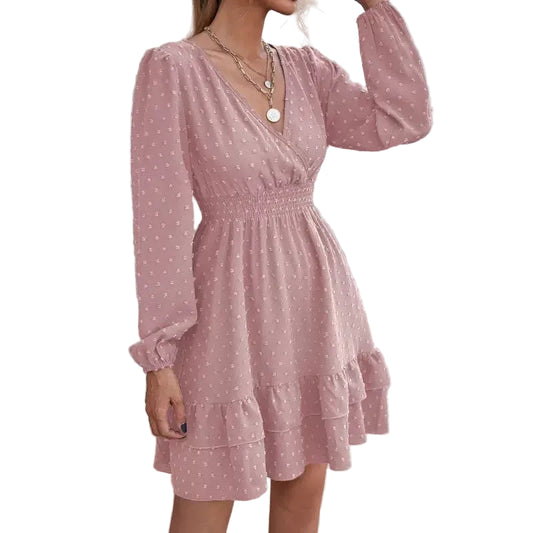 Women's Chiffon Ruffle A-Line Dress