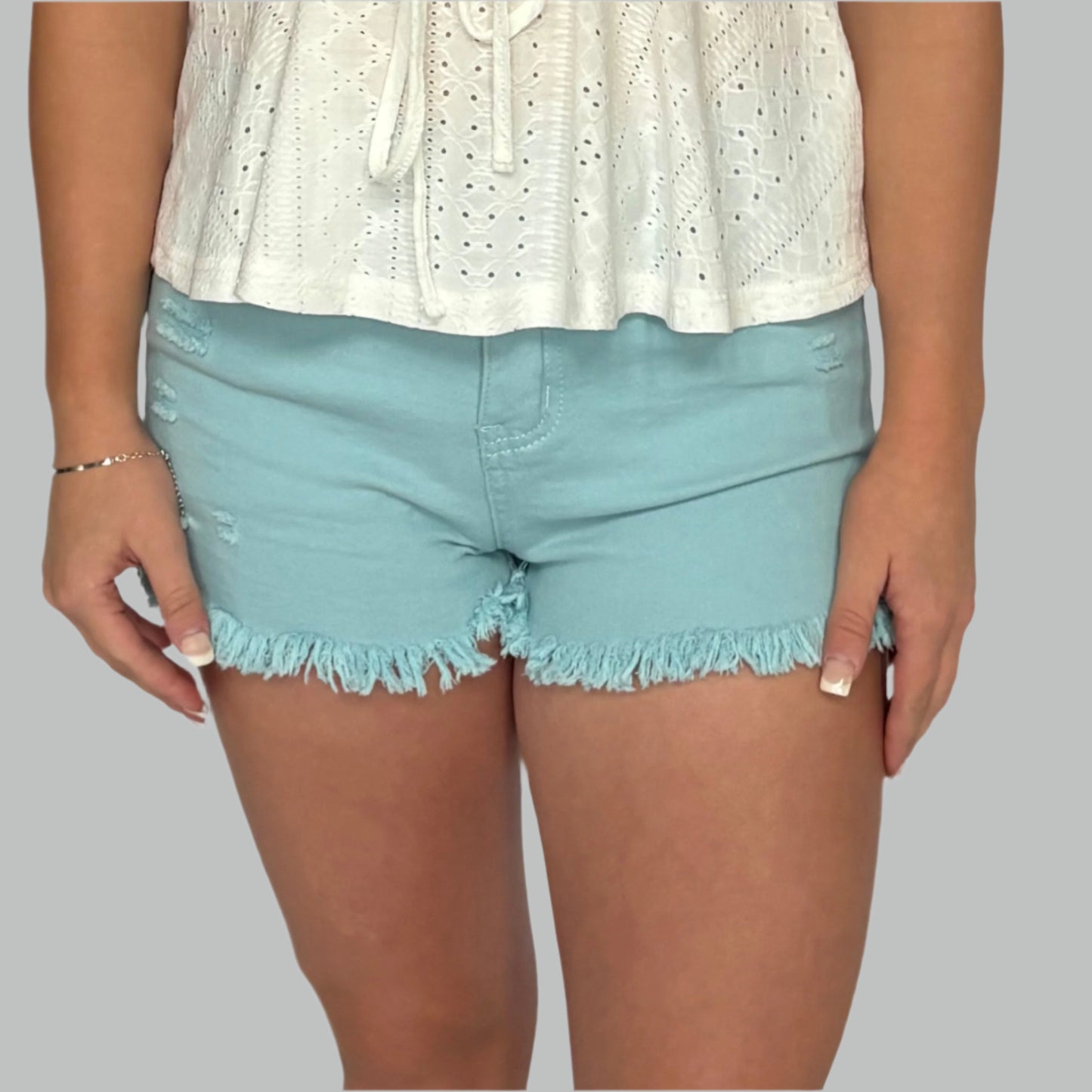 Distressed Denim Shorts