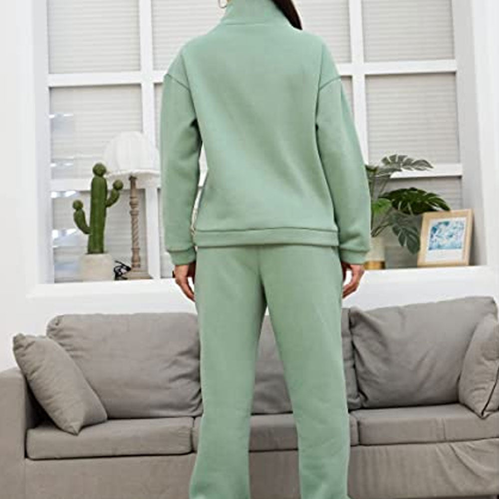 Women's Two-Piece Zipper Sweater Fleece