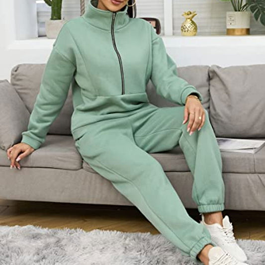 Women's Two-Piece Zipper Sweater Fleece